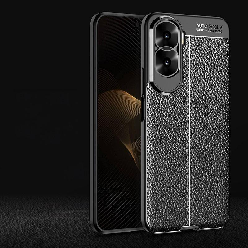 For Honor 90 Lite Case Luxury Silicone Leather Rubber Case For Honor 90 Lite Cover Honor 90 Lite Case TPU Protector Honor 90 Lite чёрный