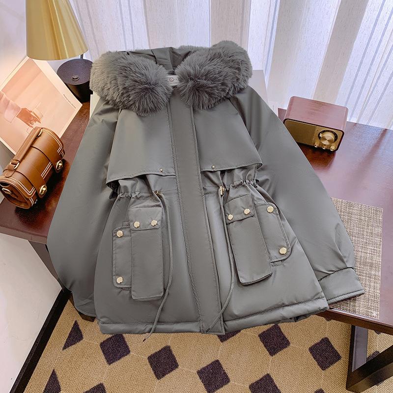 Fleece, thicker and larger size pie to overcome women's big fur collar autumn and winter new loose cotton clothes winter coat women's tide