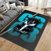 F1 Racing Area Rug, George Russell GR63 Mercedes Petronas Car Overhead Track Print, Motorsport Fan Decor, Non-Slip Mat