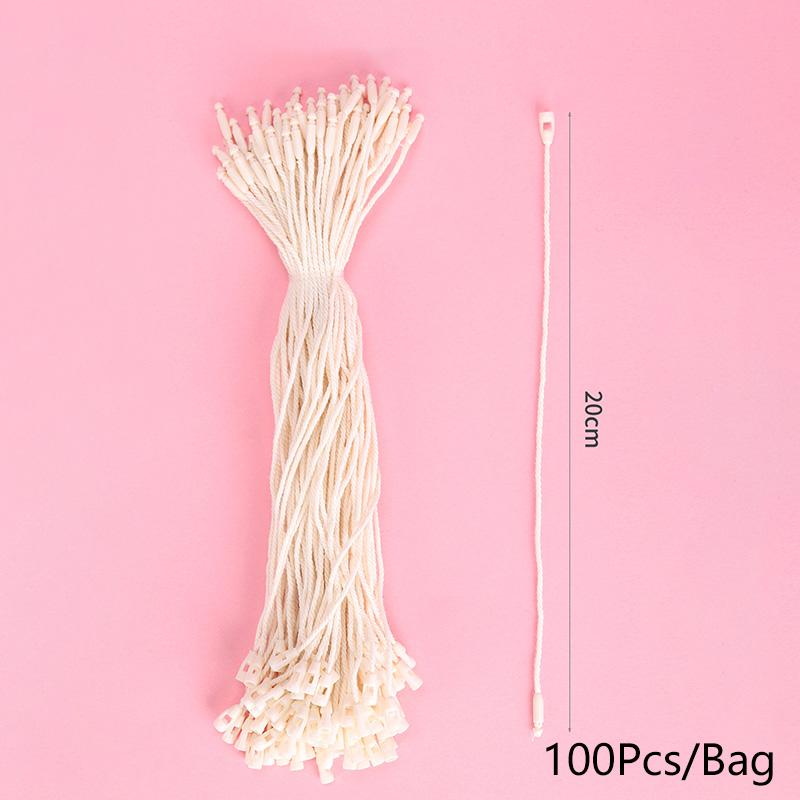 100Pcs Plastic Tag String Gold Silver Polyester Cotton Rope Christmas Tree Hang Tag Cord Fasteners Xmas Noel Navidad Natal