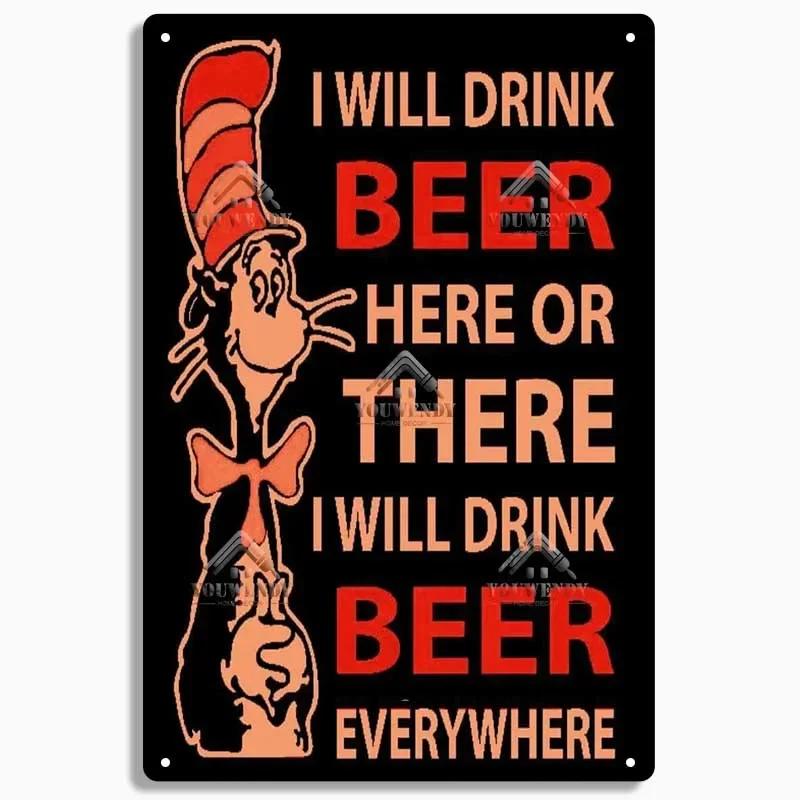 HD Metal Tin Sign Vintage Funny Beer Bar Wall Decor Retro No Working Steak Timer Alcohol Sign for Man Cave Pub Bar Kitchen Dec