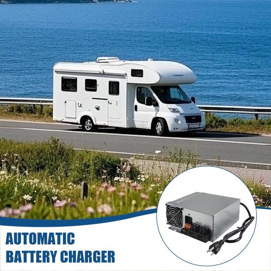 RV Power Converter 60A 1000W Three-Stage Automatic Battery Charger with Cooling Fan PD9260C Replacement Converter