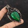 Faceted Zambian Emerald Pendant Copper Pendant Wire Wrapped Pendant Titanium Beads Pendant Copper Jewelry For Gift Handmade Gemstone Pendant