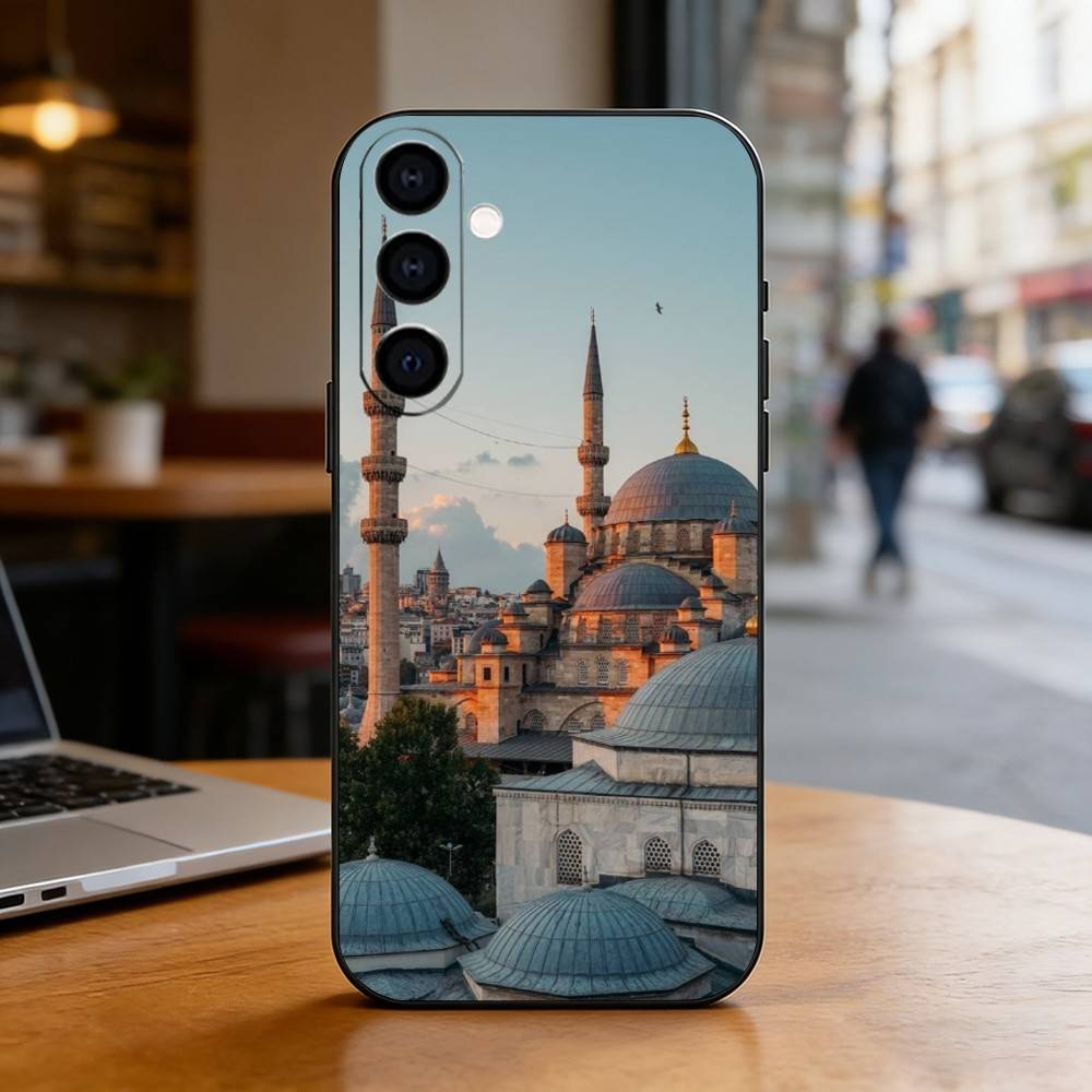 S-SceneryS Istanbul T-Turkey Phone Case Black Silicone Soft For Samsung Galaxy A73,A72,A71,A70,A53,A52,A51