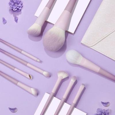 10Pcs Durable Super Soft Makeup Brush Set Synthetic Hair Easy To Clean Blush Brush Edge Eyeliner Brush Novice Beginners