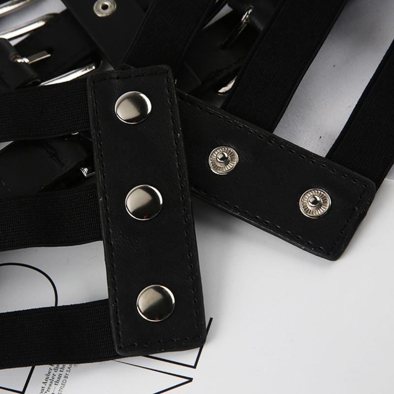 Punk-Taillengürtel Damen Halloween Leder Skinny Körper Verstellbare Gürtel mit Hosenträgern für Party Nachtclub Taille Schlank