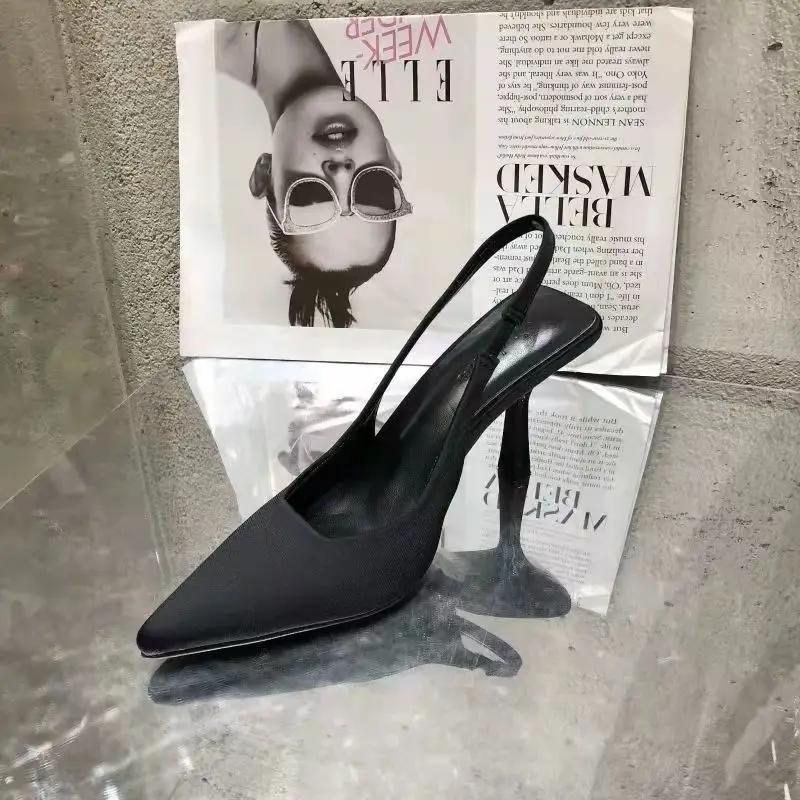 Sandals for Woman Pointed Toe Women's Shoes Green Footwear Office Work High Heels Stiletto Summer 2025 H The Best Shoe Vintage F