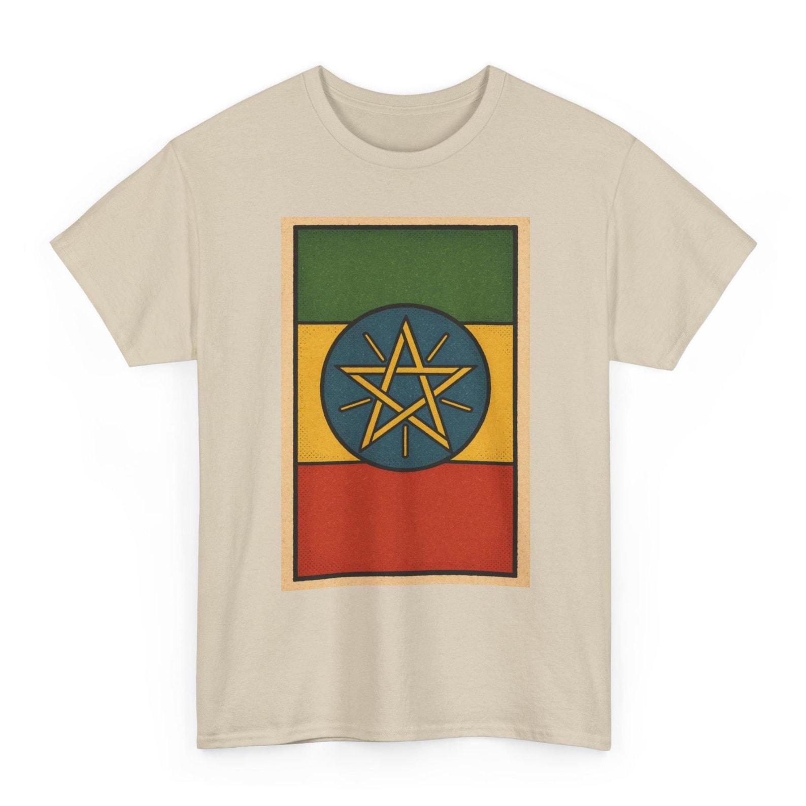 Ethiopia Flag T-Shirt | Retro Ethiopian Pride Tee | East Africa Heritage Shirt M