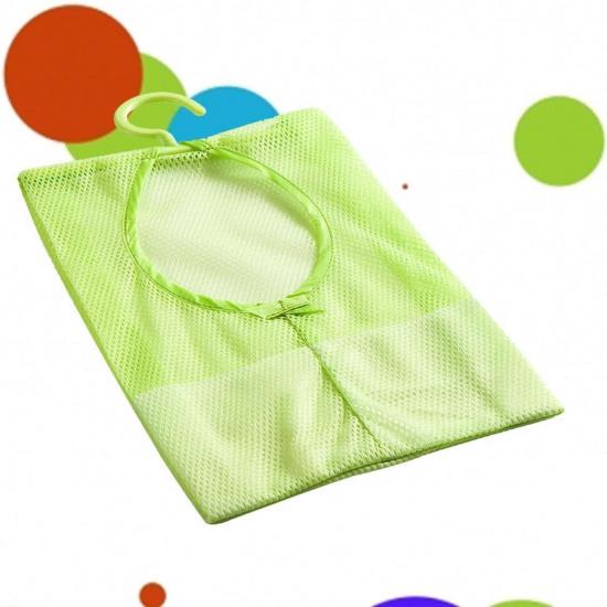 Multipurpose Mesh Clothesline Bag with Hanger for Kitchen Bathroom Storage and Laundry Drying Organizer