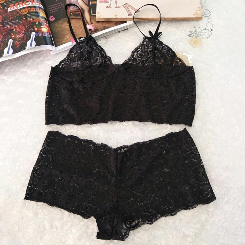 Women Sexy Lingerie Corset Lace Push Up Vest Top Bra And Pant Set Underwear Charm For Elegant Nights