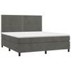 3142978 vidaXL Lit à sommier tapissier et matelas Gris foncé 180x200cm Velours