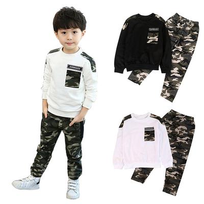 Autumn Baby Boy Cotton Camouflage Pattern Long Sleeve Casual T-shirt Tops Trousers Outfits Set