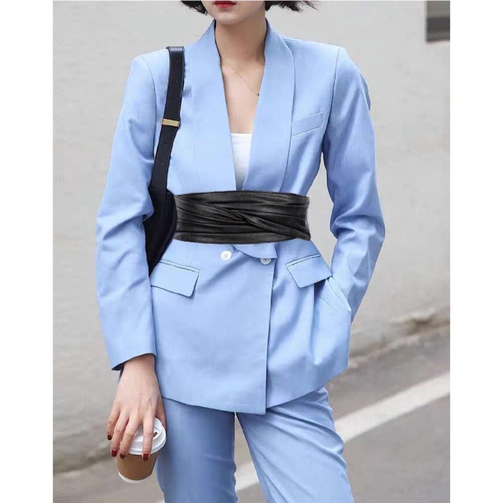 Elegant Women Waistband Elastic Dress Decoration Belts Simple Wide Waist Belt  Women