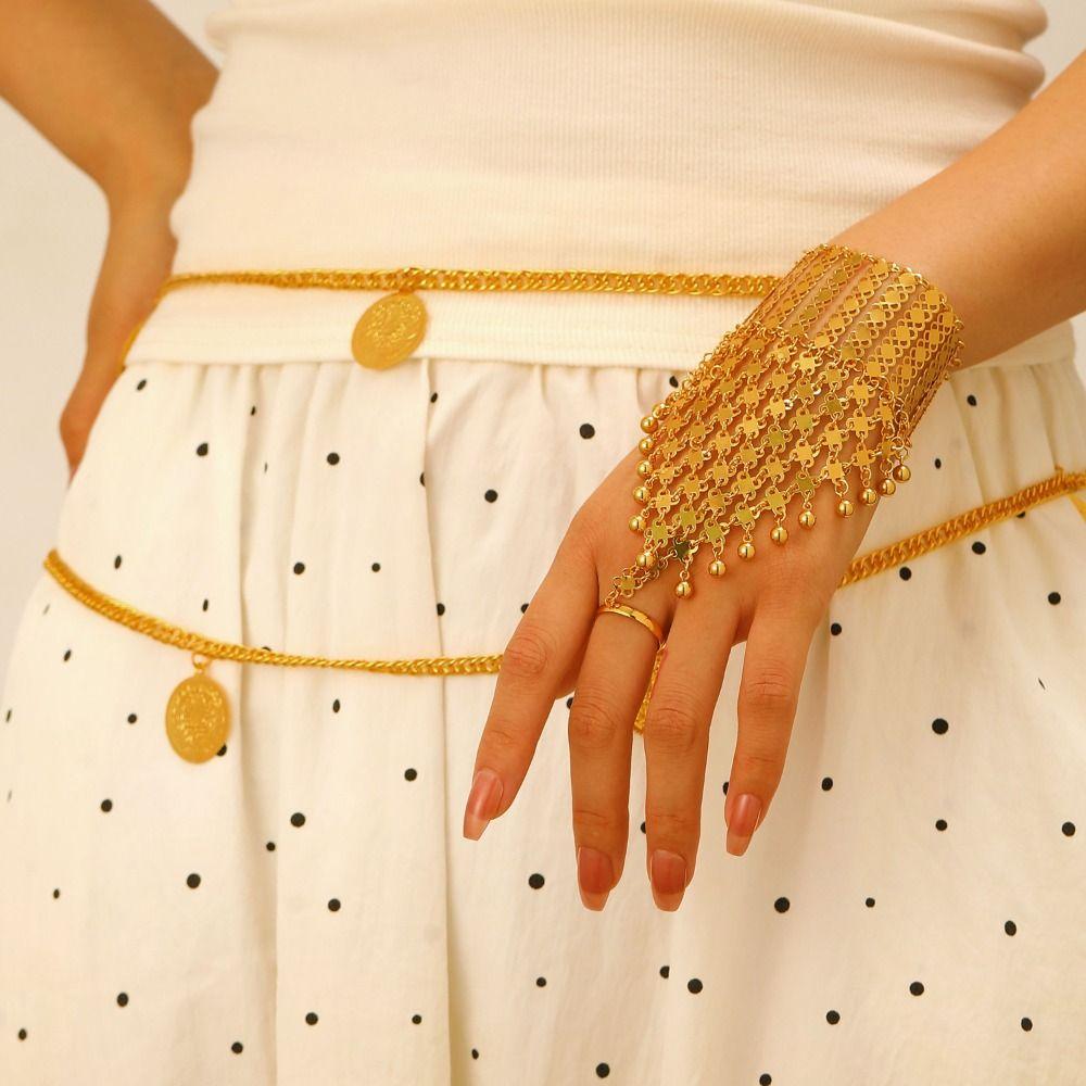 Thai Golden Tassels Bracelet Multi Layer Hollow Geometric Bracelet  Cultural Events