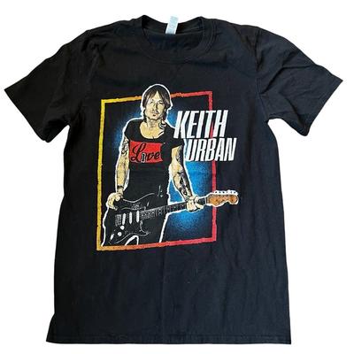 Black Keith Urban And Guitar Short Sleeve Shirt Unisex S-5XL CR899 Unisex T-Shirt