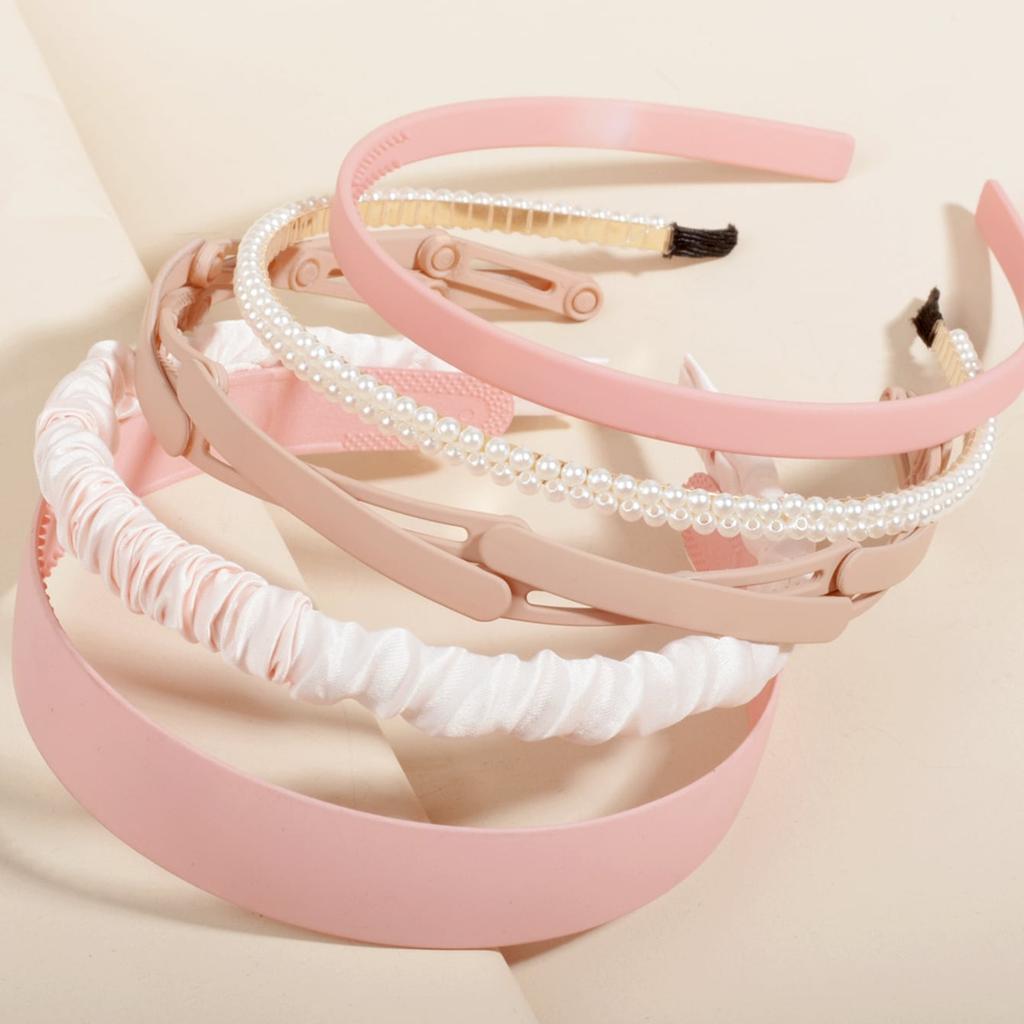 5-Piece Set of Fashionable and Simple Pearl Headbands for Girls, with a High-End Feel, Suitable for Spring and Summer, Women's Hair Access