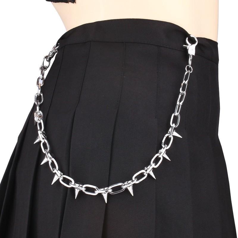 Chaîne de taille multicouche Hip Hop Punk Métal Rivet Bijou pour Performance Scénique