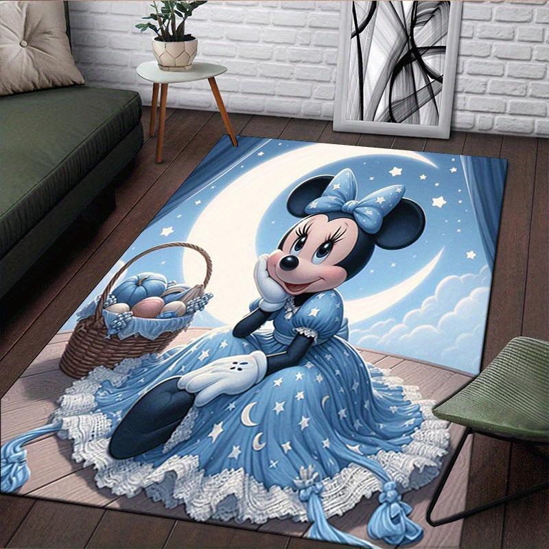 1pc Minnie Pattern Area Rug Soft Flannel Floor Mat for Living Room,Office,Bedroom and Carpet,Sofa Coffee Table Floor Mat