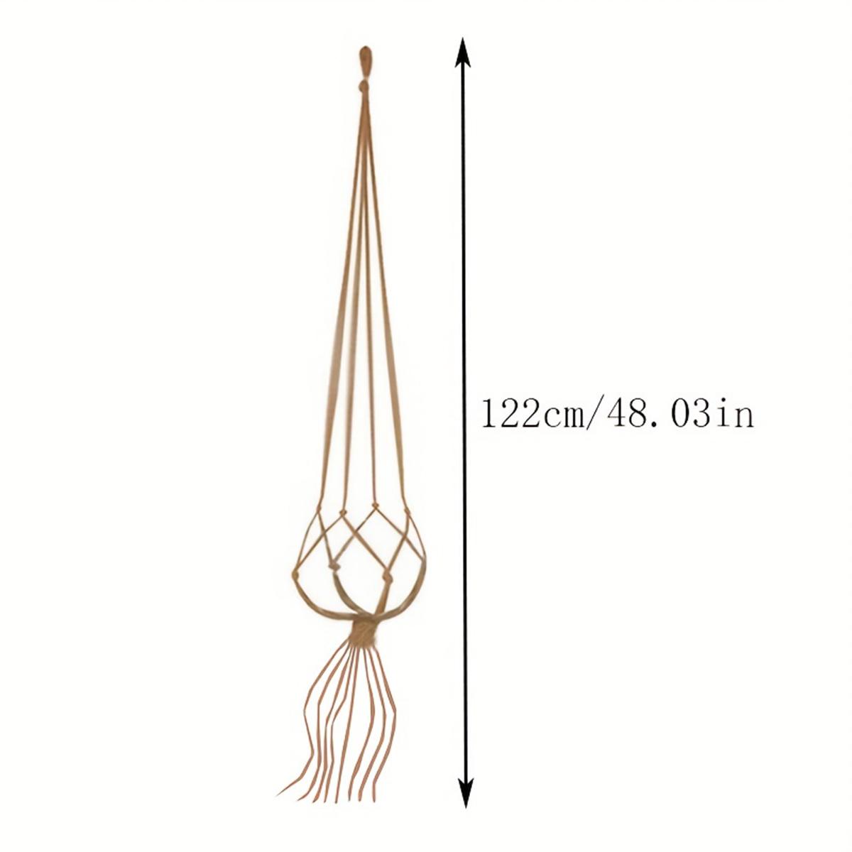 

1 шт. Винтажный декор Подвесной держатель для цветочных горшков Подвесная корзина Цветочный горшок Сетчатая корзина Подвеска Хлопковая веревка Садовое украшение Макраме Подвеска для растений 122cm/48.03in