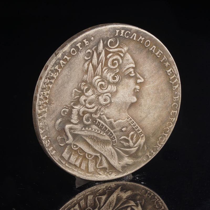Russian 1727, Peter II, retro European style, home desktop ornaments, small gifts, copper coins, antique creative coins