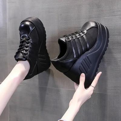 Autumn Women's Chunky Sneakers New Lace Up Increase Height Platformn Shoes for Women Punk Gothic Women's Wedges Casual Shoes