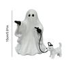 Halloween Ghost Walking Dog Statue Halloween Ghost Figurine Cute Ghost Ornament Halloween Tabletop Decoration