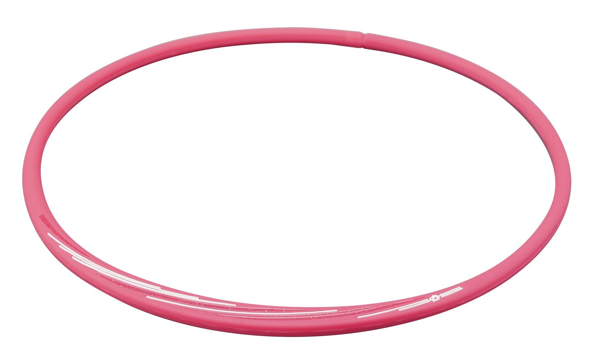 

Phiten RAKUWA Necklace, Slash Line Lame Type, Pink/White, 43cm