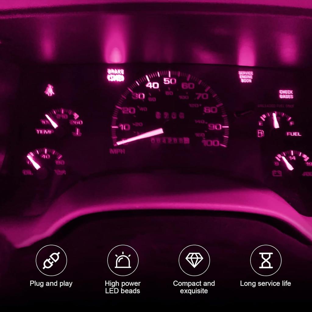 10PCS T10 194 168 147 Car LED Dash Lights, with Twist Lock Socket LED Lights, Car Interior Replacement Bulbs for Trunk Lights, Dome Lights, Dashboard