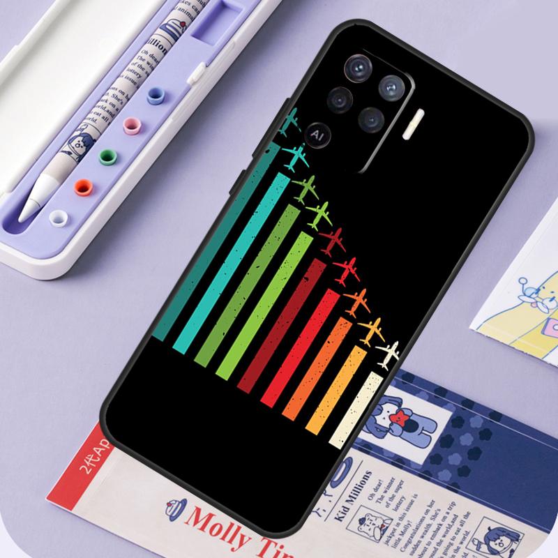 Aircraft Plane For Oppo A17 A18 A94 A74 A54 A15 A38 A58 A78 A98 A40 A60 A80 A16 A76 A96 A57 A77 A5 Pro Case