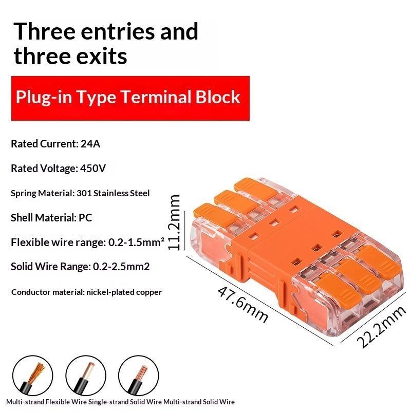 1/2/4Pcs 2/3/4 In And 2/3/4 Out Cmk 64 Quick Lever Wire Connectors For Compact Plug Male Female Terminals Universal Blocks