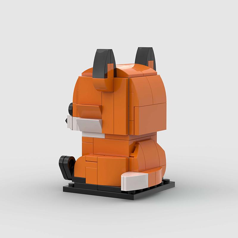 MOC Animals Figures Cute Small Fox Building Blocks Brick Models Heads Children Friends DIY Educational Toy Kids Christmas Gifts