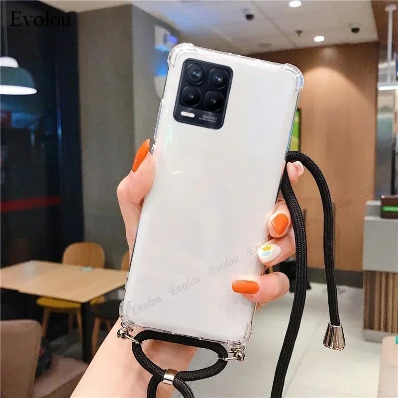 Crossbody Lanyard TPU Case For Honor 400 Lite 5G 400lite Transparent Shockproof Soft Silicone Cover For Honor 400 Lite 5G
