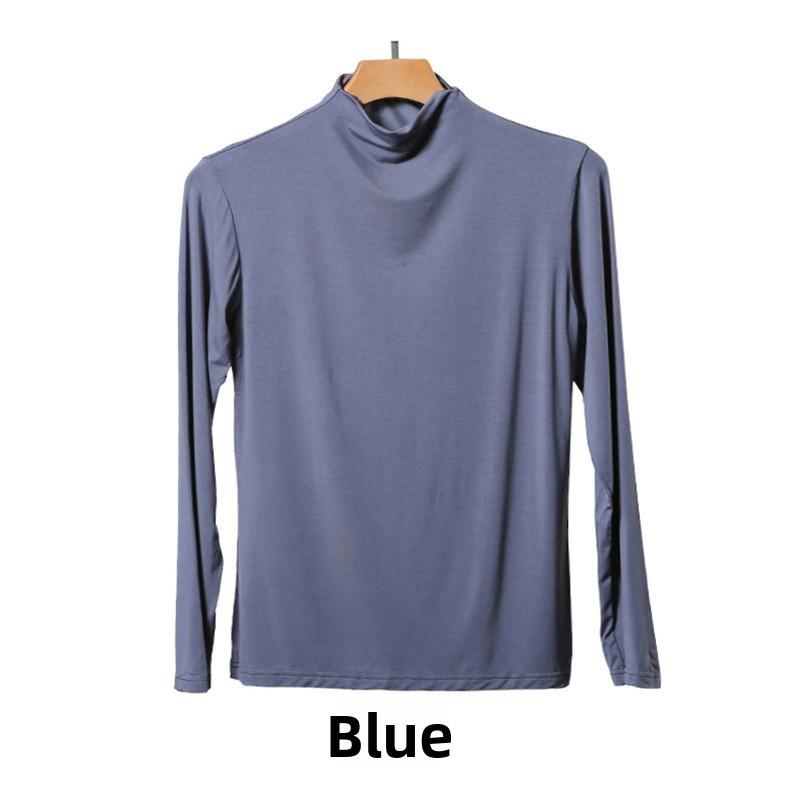 Solid Color Long Sleeve T Shirt For Women With High Neck And Spliced Design