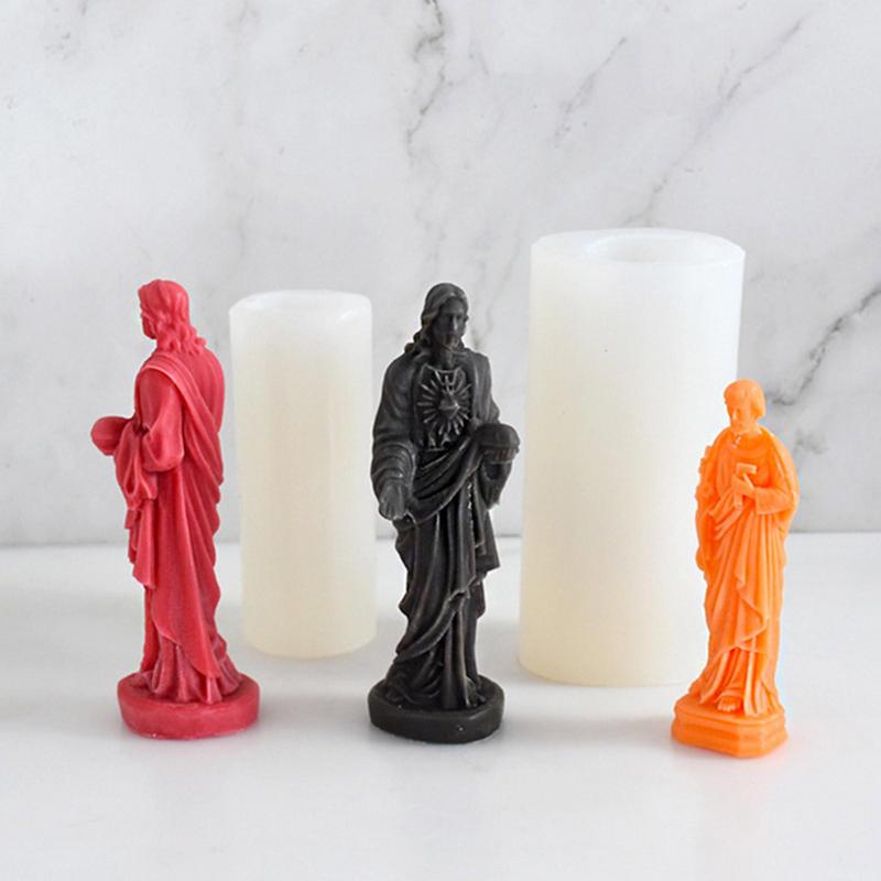Jesus Modeling Silicone Candle Mold Diy Scented Plaster Resin Craft Making Mould Handmade Soap Chocolate Molds Gifts Home Decor