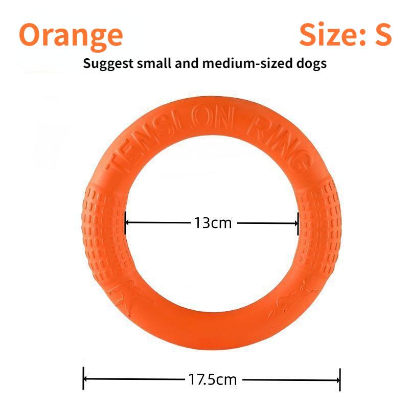 

Round Ring Dog Toys Anti-Bite Flying Floating Training Ring Puller Toys EVA Interactive Chewing Toy for Small Medium Dogs S оранжевый