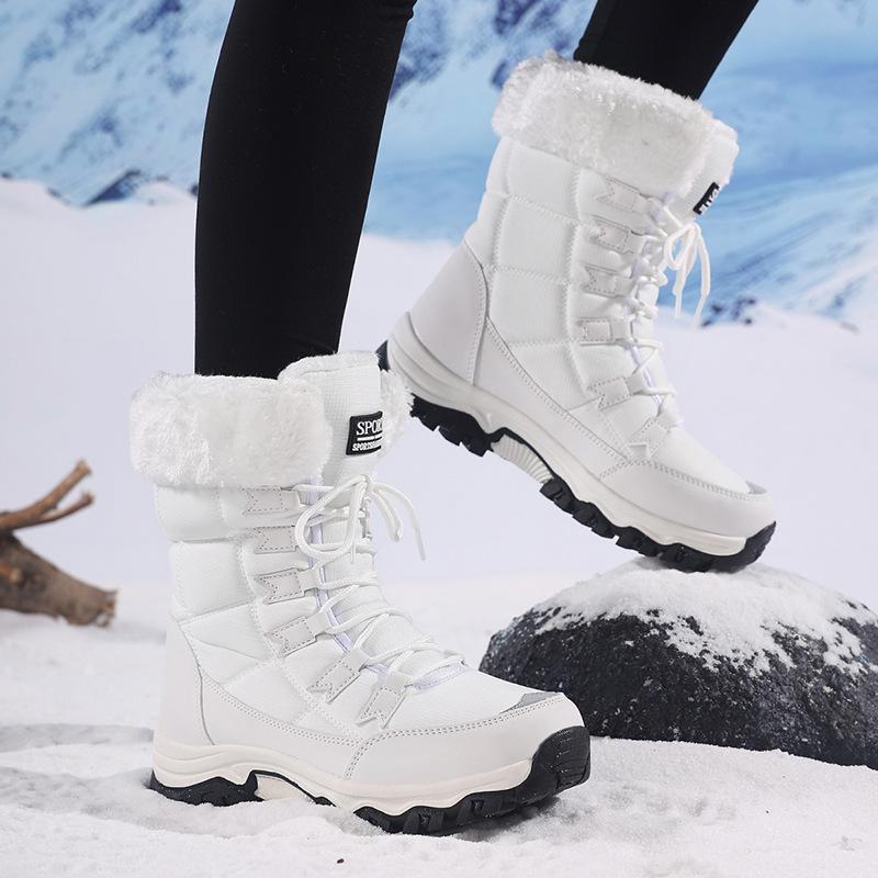 Women's Snow Boots Winter Warm Mid-tube Boots Plus Velvet Thickened Northeast Cotton Shoes Large Size Women's Shoes