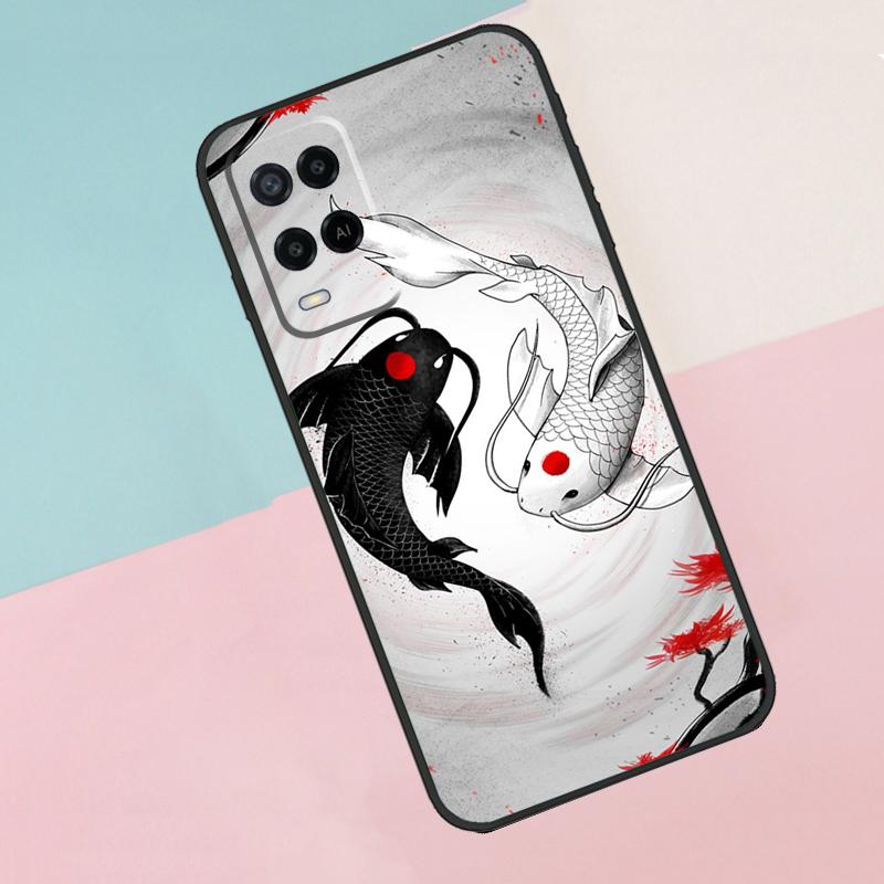 Koi Fish Yin Yang Art For Oppo A18 A38 A78 A98 A96 A58 A17 A77 A80 A40 A60 A16 A76 A74 A94 A54 A15 A57S Phone Case