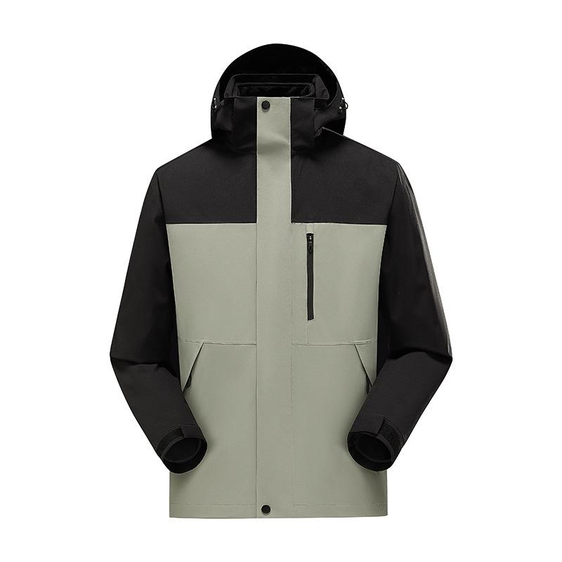 Men's & Women's Three-in-One Hooded Outdoor Jacket - Autumn/Winter Color Block Coat