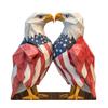 Tabletop 2D Wooden Bald Eagle Figurine, 4th of July Patriotic Eagle Statue with Base for Independence Day Home Table Decor