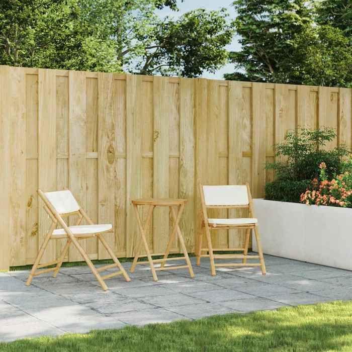 VidaXL Chaises de bistro pliantes lot de 2 et coussins blanc crème, chaise de bistro de jardin, chaise de balcon, chaise de 365871