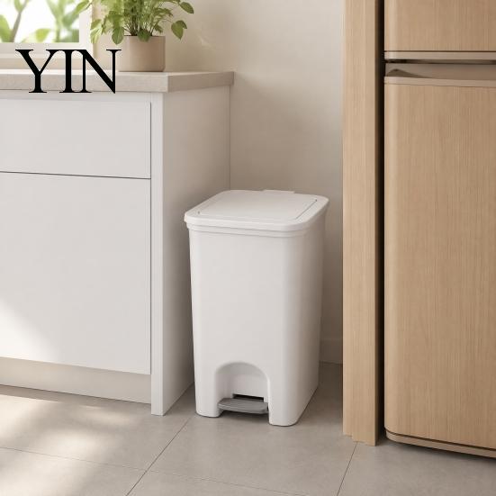 Narrow Trash Can Pedal Can, with Dual-mode Lid, Easy Access Garbage Compact Recycling Bin Odor-proof Slim Solid Color Waste Basket, for Bathroom