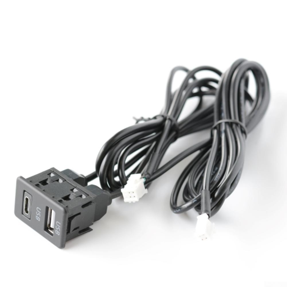 Car Dash Mount USB+TYPE-C Port Panel Interface Extension 145cm Cable Adapter