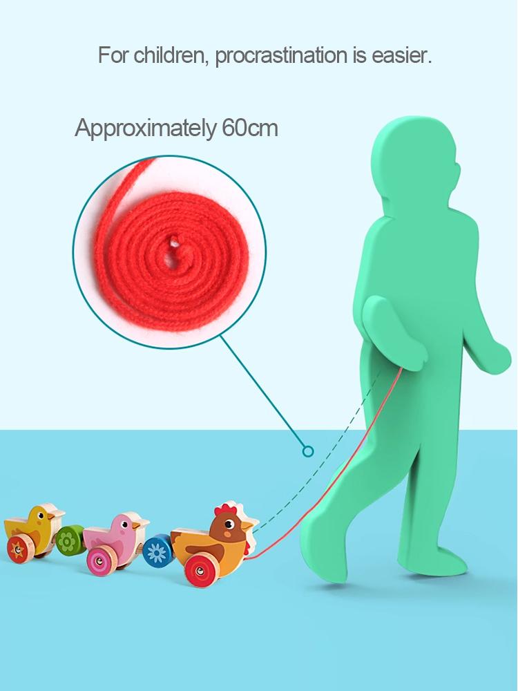 Iwood Wooden Boys Drag Walker Toy Car/Infant Hand Rope Car Baby Car Children's Day Birthday Gift
