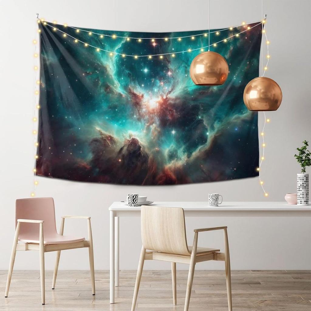 Nebula Tapestry Fancy Purple Space Star Wall Art Bedroom Aesthetic Space Mysterious Fantasy Night Sky Room Decoration Bedroom
