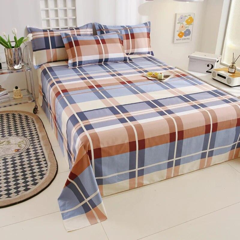 Prosta bawełniana drukowana prześcieradło Nowoczesne duże prześcieradło Wygodna narzuta studencka Cztery pory roku Uniwersalna pyłoszczelna prześcieradło