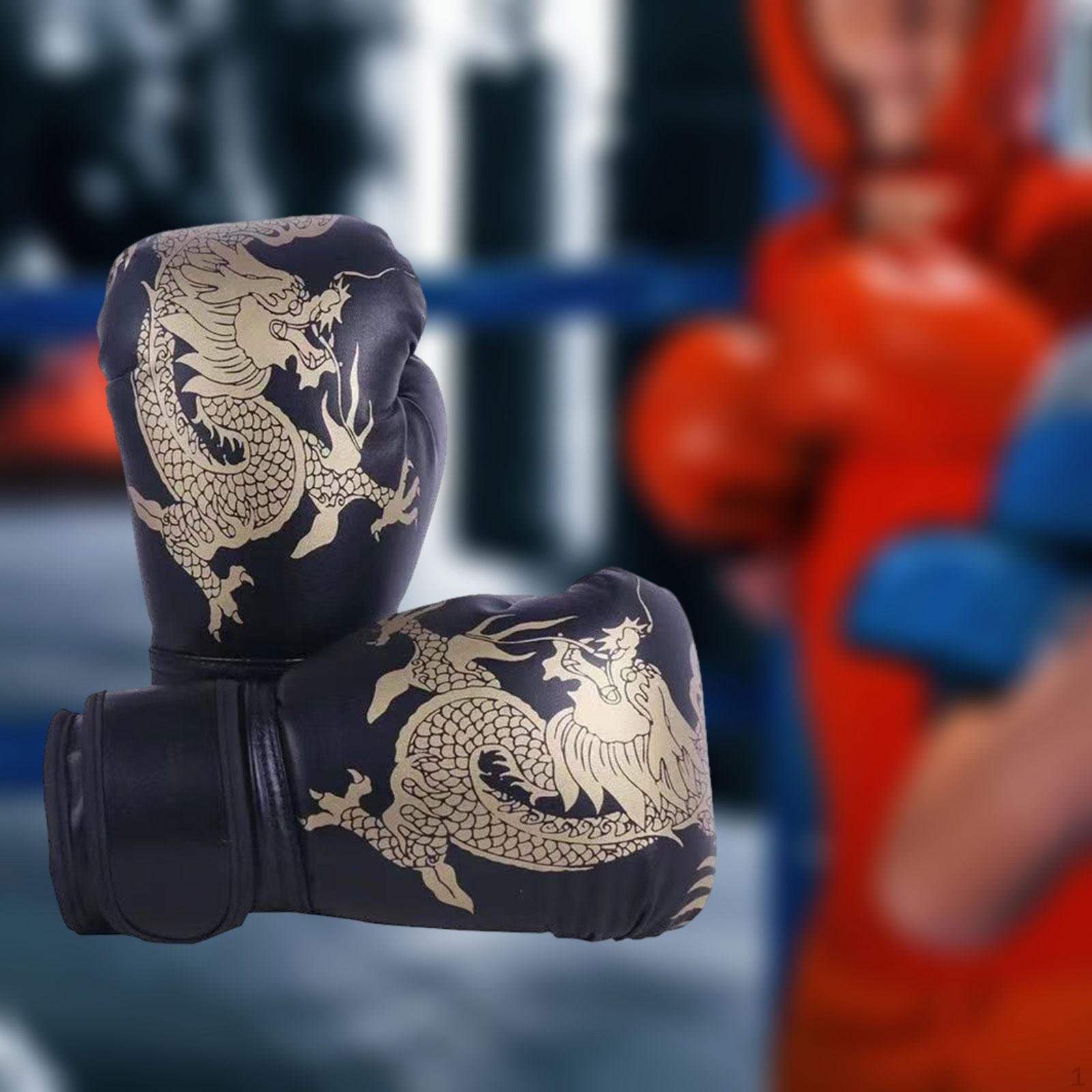 

Боксерские перчатки для детей для упражнений Дышащие Домашний спортзал Фитнес-тренировки Спарринг Новички чёрный