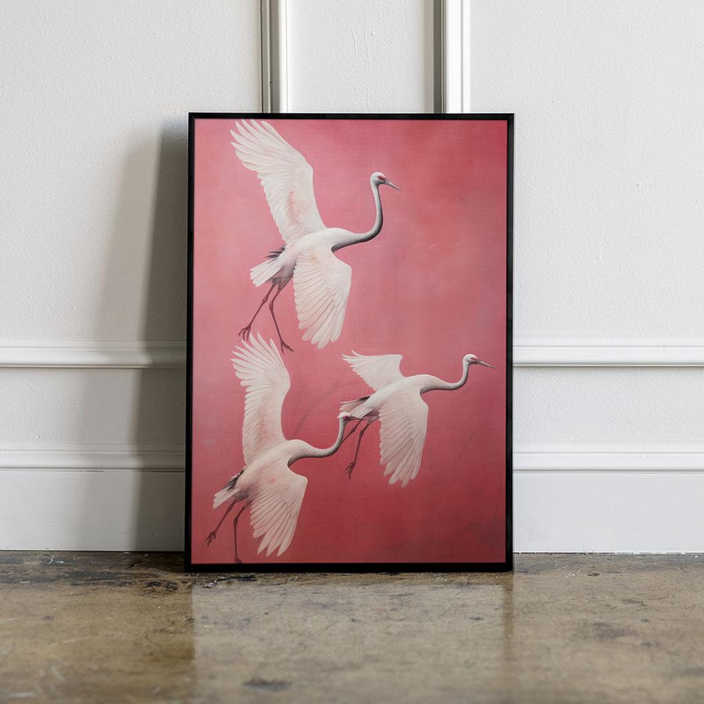 Poster Birds On a Pink Background