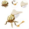 Bee Honey Jar Seasoning Ornament Multipurpose with Spoon Creative Storage Pot Condiment