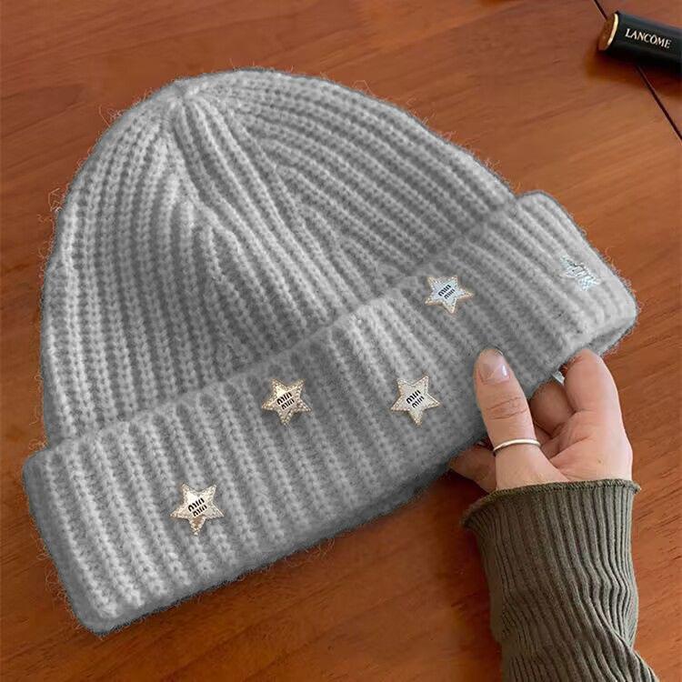 Face showing Small Bag Head Hat Autumn and Winter Warm Windproof Ear Protection Wool Hat Big Head Circumference Cold Hat