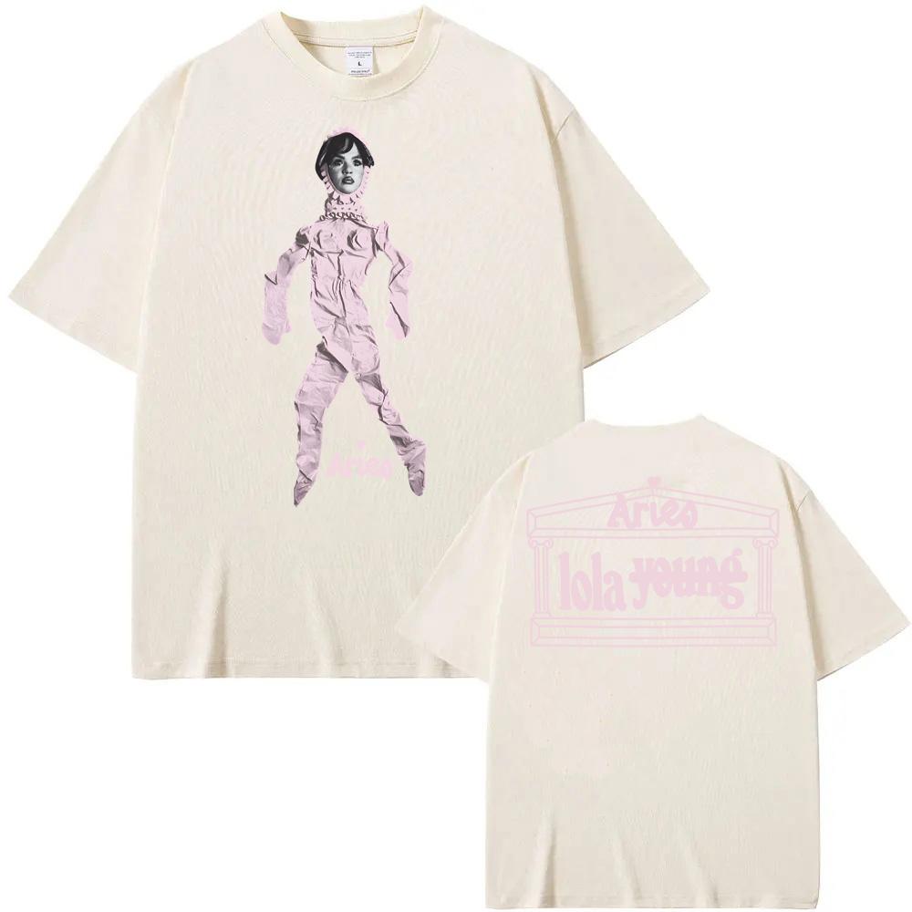 

ARIES X LOLA YOUNG BLACK DOLL PRINT TEE Lola Young Summer Rock Sleeve Oversized 100%Cotton Tops Clothes Round Neck Unisex Tops M